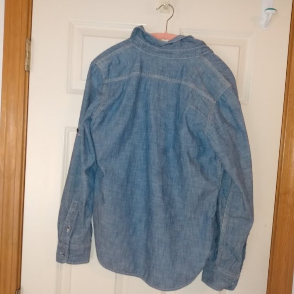 Lauren Jeans Company: Blue long sleeve button closure Cotton shirt w/ two pocket - Picture 5 of 5